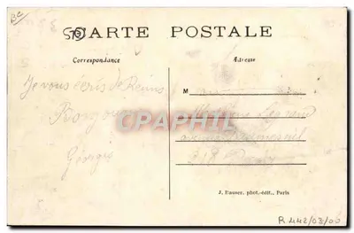 Monoplan Blériot XII em voo — Um voo a dois — J. Bauser, fot.-edit., Paris — Verso