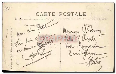 Locomoção aérea — Odier Vendôme, em biplano com um passageiro, em Issy-les-Moulineaux (7 de setembro de 1909) — Editor Rose, n°31 — Verso