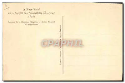 Fabbrica Peugeot — Sede sociale a Parigi — Edizione Peugeot-Berger-Levaul — Verso