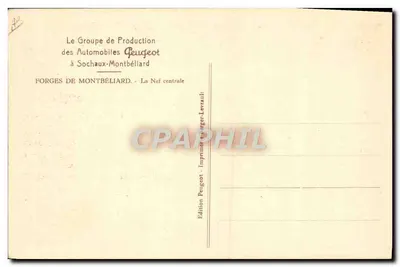 Fornos de Montbéliard — A Nef central — Edição Peugeot — Verso