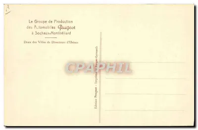 Duas vilas dos diretores da Peugeot em Sochaux-Montbéliard — Edição Peugeot - Berger-Levrault — Verso