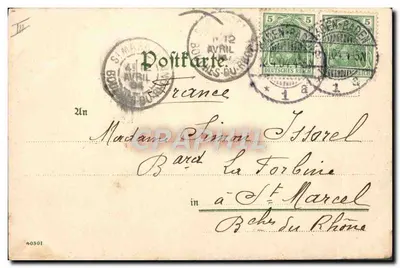 Altes Schloss Baden-Baden — vista do castelo em ruínas — editor J. Nister, n° 468 — Verso