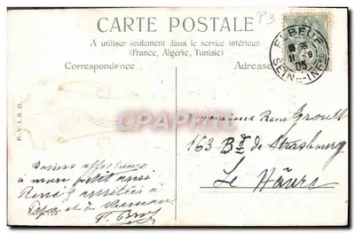 Buquê de myosotis — Amizades sinceras — K.V.I.B. 12, série 720 — Verso