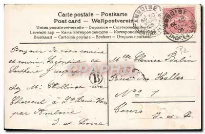 Arranjo de flores azuis — pássaro mensageiro — editor não identificado — Verso