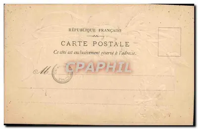 Flores de carthame — desenho a tinta e pastel — Carte postale française — Verso