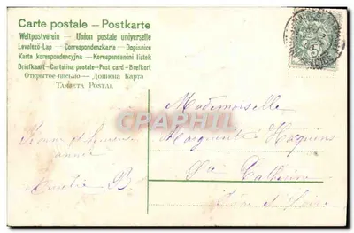 Gołębie i kwiaty — Wesołych Świąt — Karta pocztowa Unii Pocztowej Uniwersalnej — Rewers