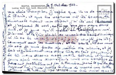 Seattle, Washington — widok z wieży obserwacyjnej Smith — Wyd. Smith's Scenic Views, Tacoma, Washington — Rewers