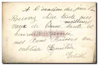 Bouquet de roses et de gui — Bonne Année — P.C. Paris n°424 — Rewers
