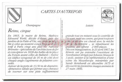 Reims — Miejski cirk — Ropp i Fillietto, Wydawcy, Château-Thierry — Rewers