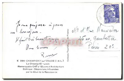Champigny-sur-Veude — A Capela São Luís — Editor Editt — Verso
