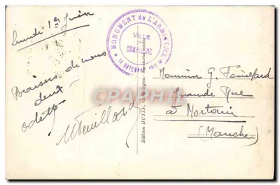 Węzeł Armistycyjny — Las Compiègne — E. Hutin, Fot. Compiègne — Rewers