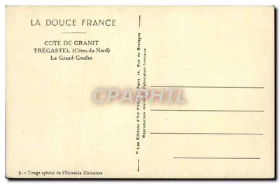 Côte de Granit — Trégastel (Côtes-du-Nord) — Le Grand Gouffre — Éditions d'Art Yvon — Rewers
