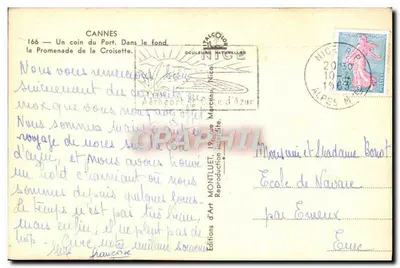 Cannes — Kąt portu. W tle, Promenada Croisette — Wydawnictwo Sztuki Montluet — Rewers