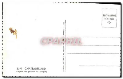 Chateaubriand — retrato — Edição MESNY, Rennes, n° 3399 — Verso