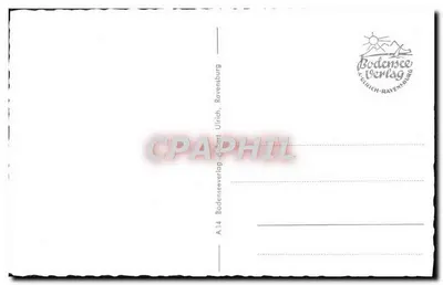 Bodensee — widok z lotu z Alpami szwajcarskimi — Bodensee-Verlag, Ravensburg — Rewers