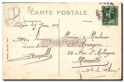 Goupy-Doppeldecker, geflogen von O. VERGNIEAULT — J. Hauser, phot.-éd., Paris — Rückseite