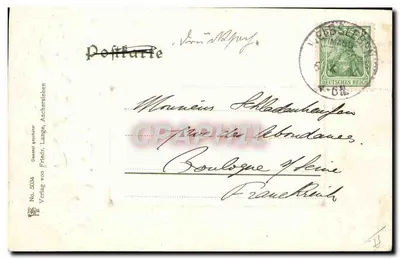 Aschersleben — Wejście na Johannispromenade — Verlag von Friedr. Lange, Aschersleben, n° 5034 — Rewers