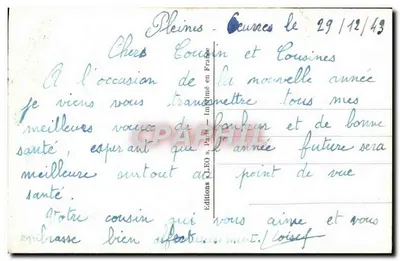 Buon Anno — paesaggio lacustre con casa — Léo Paris 5762 — Verso