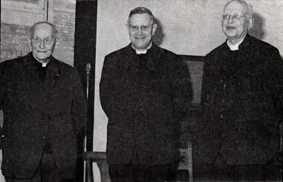 Três padres — Jubileu dos missionários — Cl. Scherpereel, J. Lowie, Bruges