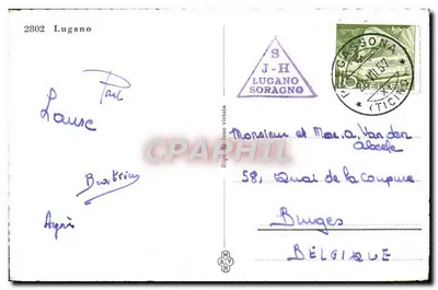 Widok z Lugano — jezioro z jachtami — n°2802 — Rewers