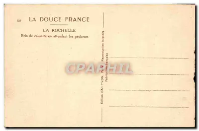 La Rochelle — Puerto con torre y barcos — Edición de Arte YVON — Reverso