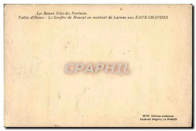 Gouffre de Hourat — Vallée d'Ossau — Wydawca Raymond Bergevin, La Rochelle — Rewers