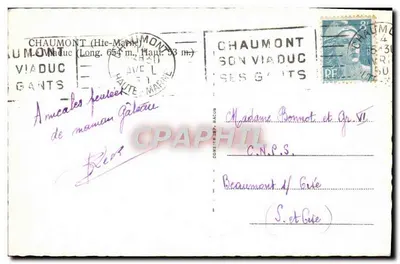 Widok na most wiaduktowy w Chaumont — Haute-Marne — wydawca Bim — Rewers