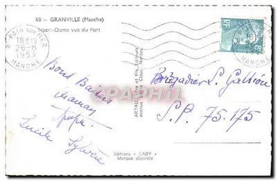 Granville (Manche) — Widok z Portu na Katedrale — Wydawnictwo Caby — Rewers