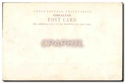Bilhete postal antigo Gibraltar The Rock From Neutral Ground — Verso