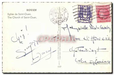 Kościół św. Ouena — Rouen — Wydawnictwo Estel de Luxe, nr 1017 — Rewers