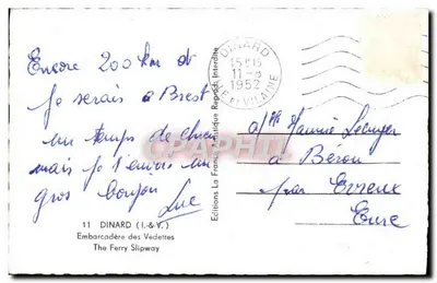 Dinard — Przystań Wodnych Taksówek — Éditions France Artistique Reproduite — Rewers