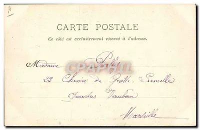 Marine Francuska — Mycie mostu na pokładzie pancernika — A. Couturier, fotograf i wydawca, Toulon. — Rewers