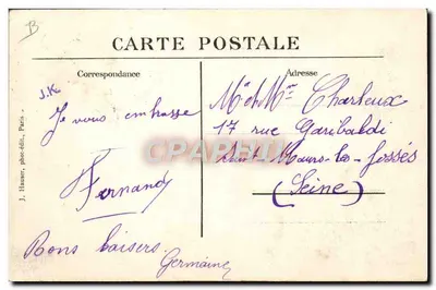 Monoplan Morane — avion piloté par M. Frey — éditeur J. Hauser, phot.-édit., Paris — Verso