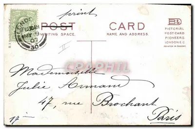 Obcy — humorystyczna karikatura — Pictorial Post Card Pioneers, Londyn — Rewers