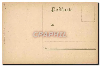 Hausdrache — Strafe für böse Weiber — Lithografie von E. Nator aus Nürnberg — Rückseite
