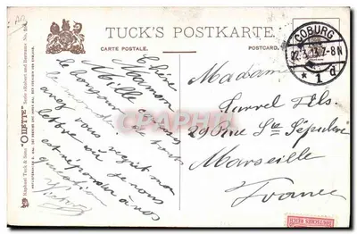 Eulen in Uniform — Oster-Szene — Tuck's Postkarte, Serie 'Oilette', Nr. 844 — Rückseite