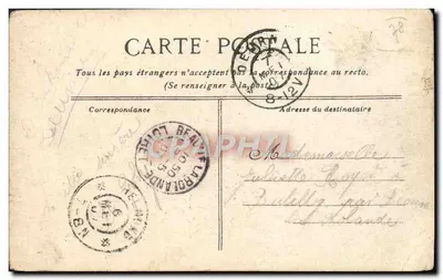 Bilhete postal antigo Parque de Versalhes Petit Trianon Casa da rainha — Verso