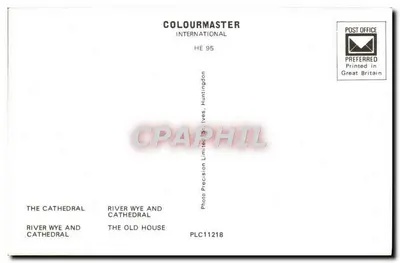 Hereford — Catedral, rio Wye, casa antiga — Colourmaster International HE 95 — Verso
