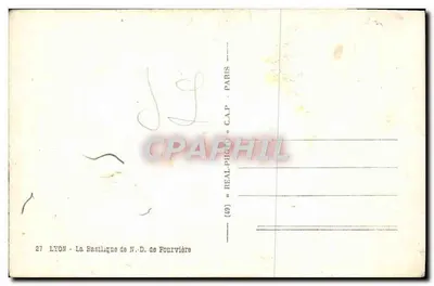 Lyon - A Basílica da Nossa Senhora de Fourvière — editor C.A.P. n°27 — Verso