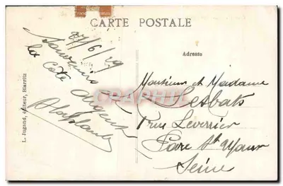 Biarritz — Os Banhos do Port-Vieux — L. Jugand, editor — Verso