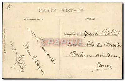 Biplano Bréguet pilotado por M. Bathiat — J. H. — J. Hauser, fot. edit. Paris — Verso