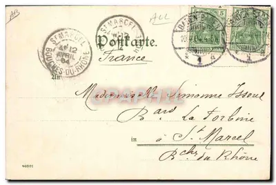 Baden-Baden, Lichtenthaler Allee — scena spacerki w wozie karetkowym — wydawca VELTEN'S KÜNSTLER-POSTKARTEN, N. 466 — Rewers