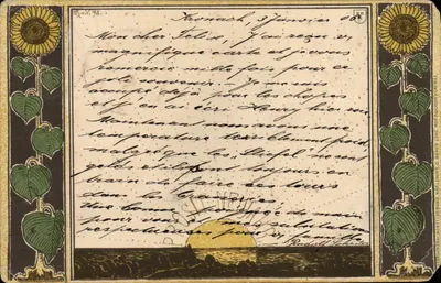 Stara pocztówka Ilustrator Prosit Nowy Rok
