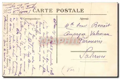 Llegada del CIRCUIT EUROPÉEN 1911 en VINCENNES — El "Deperdussin" de Vidart, ganador de la etapa Calais-Paris — F.F. PARIS — Reverso