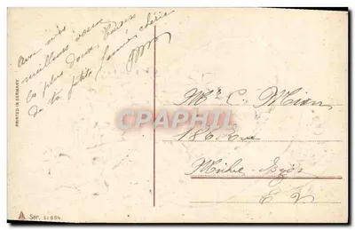 Flores violetas e amarelas — Feliz aniversário — Impressa na Alemanha, série 51 684 — Verso