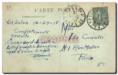 Stara pocztówka Bordeaux — Statua Tourny i Cours de Verdun — Rewers