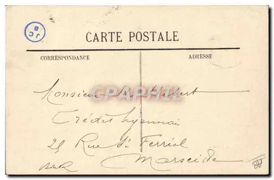 Manœuvre pour la mise à l'eau d'une chaloupe — Marine Militaire Française — Imprimerie Depostaire, Toulon — Verso