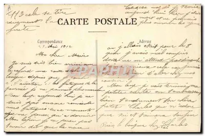 Camp de Châlons — Monoplan TRAIN — Librairie Militaire Guéret, Mourmelon — Verso