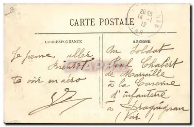 M. Daucourt, aviador, em seu Monoplan "Blériot", motor "Viale", em pleno voo — editor não visível, número de série não visível — Verso