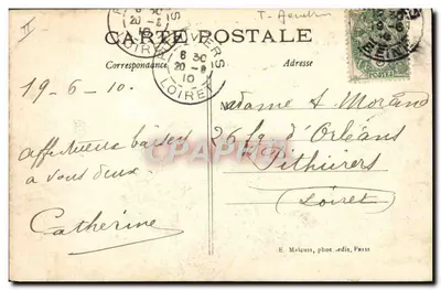 Paris — Luftbild der Seine und der Eiffelturm — E. M. — Rückseite